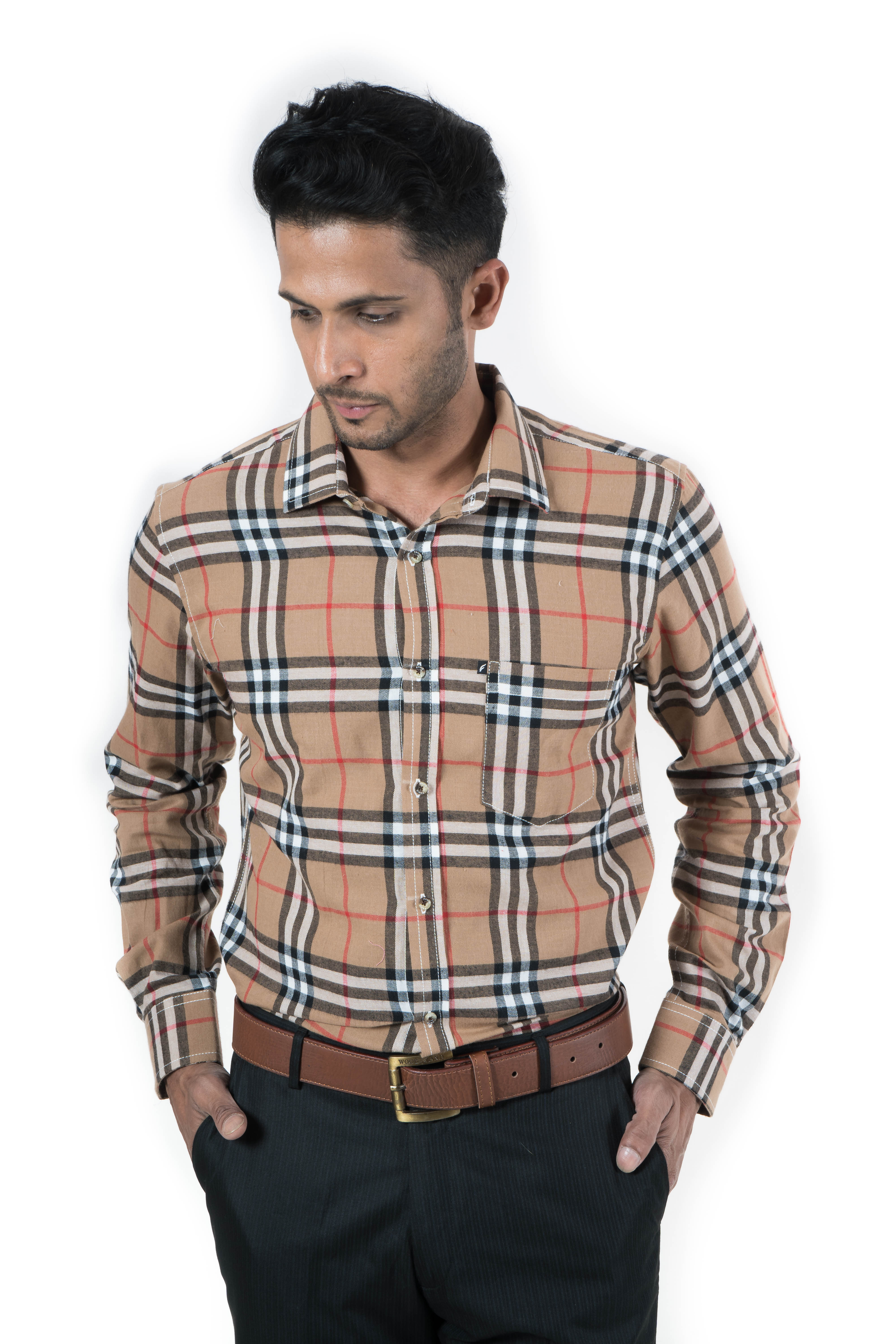 Men's Casual Shirt Slim Fit Wear Solid Cotton Full Sleeve from FAVIO & BLACK TRUFFLE