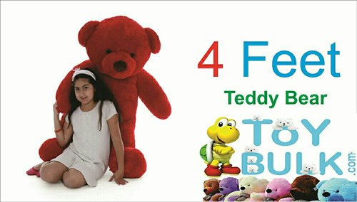 ToYBULK Customized Size  4 Feet Tall (48 Inch) Rose Red Color Teddy Bear from ToYBULK