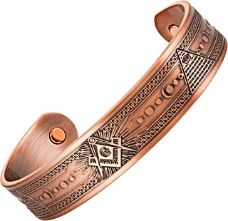 MasonicMan Masonic Men's Pure Copper Adjustable Bracelet Bangle (Copper) from Masonic Jewelry