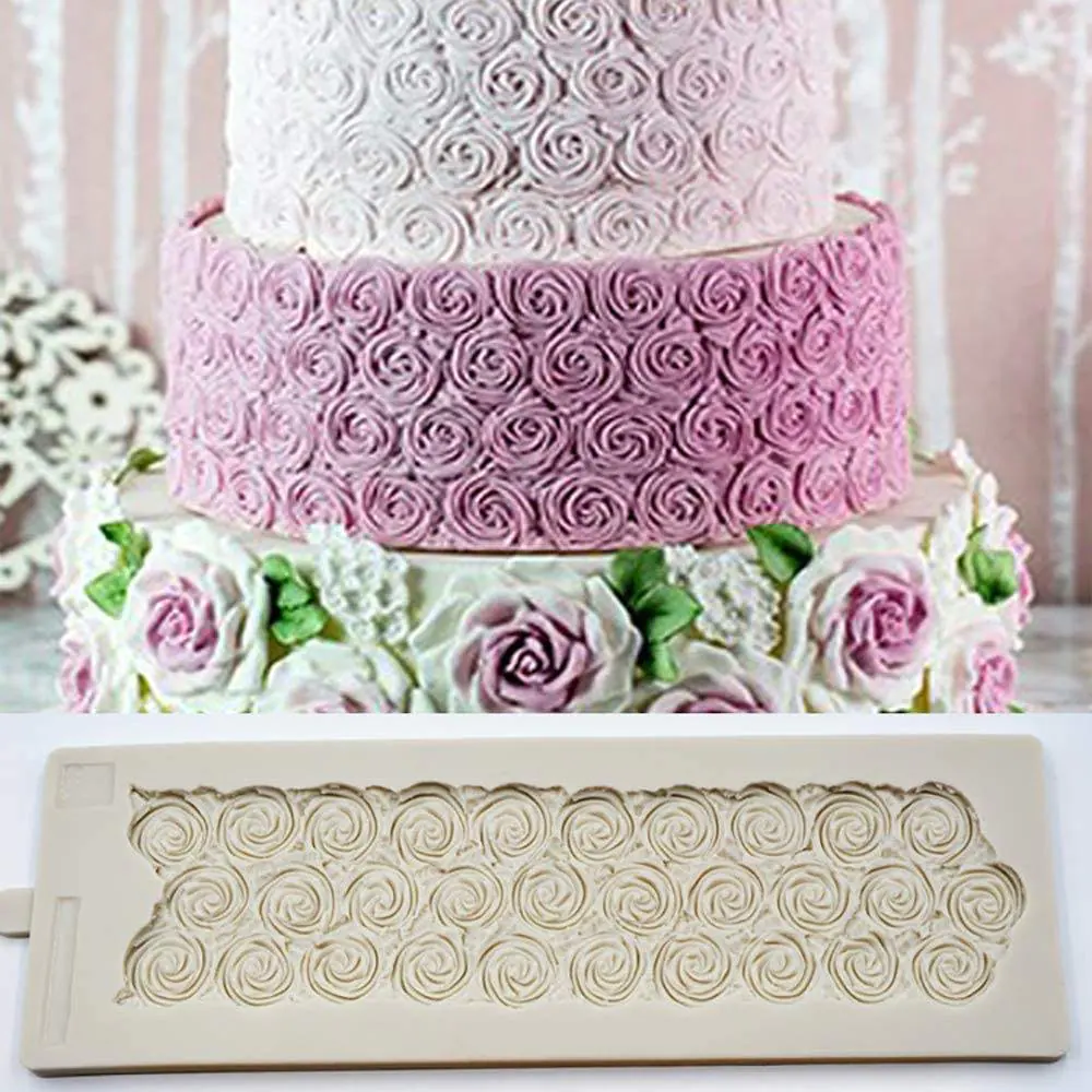 Sugar Rose Mould DIY Wedding Birthday Silicone Fondant Boarder Mold Cake Decoration - Divena In