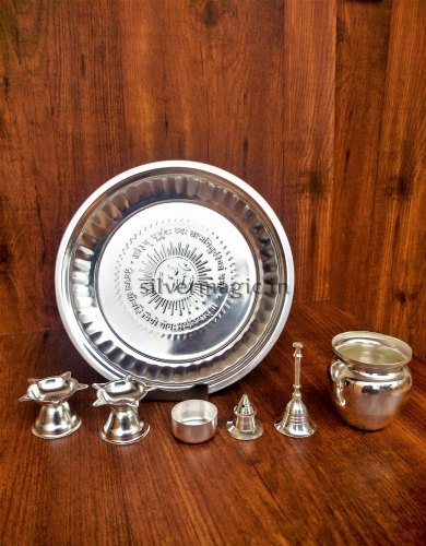 260gm Om Silver Magic Pooja Set for Home  from Silver Magic Products