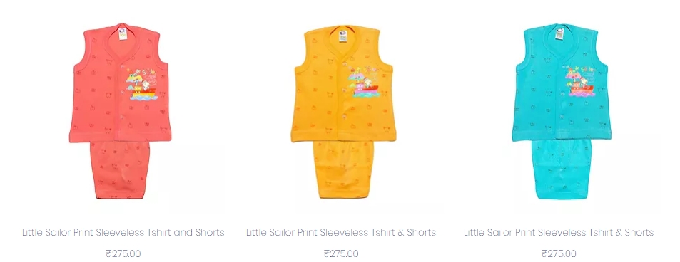 Little Sailor Print Sleeveless Tshirt & Shorts from Zoo Kids Wear