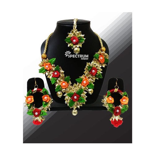 Cotton Flower Gota Patti Jewellery Set from Bharat Sales