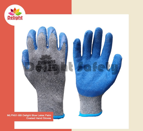Delight MLPN51-BB Blue Latex Palm Coated Hand Gloves from Delight Industrial Solutions Private Limited