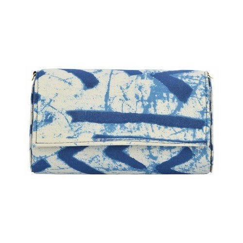 Azzra Blue Indigo Fabric Clutch from Azzra World