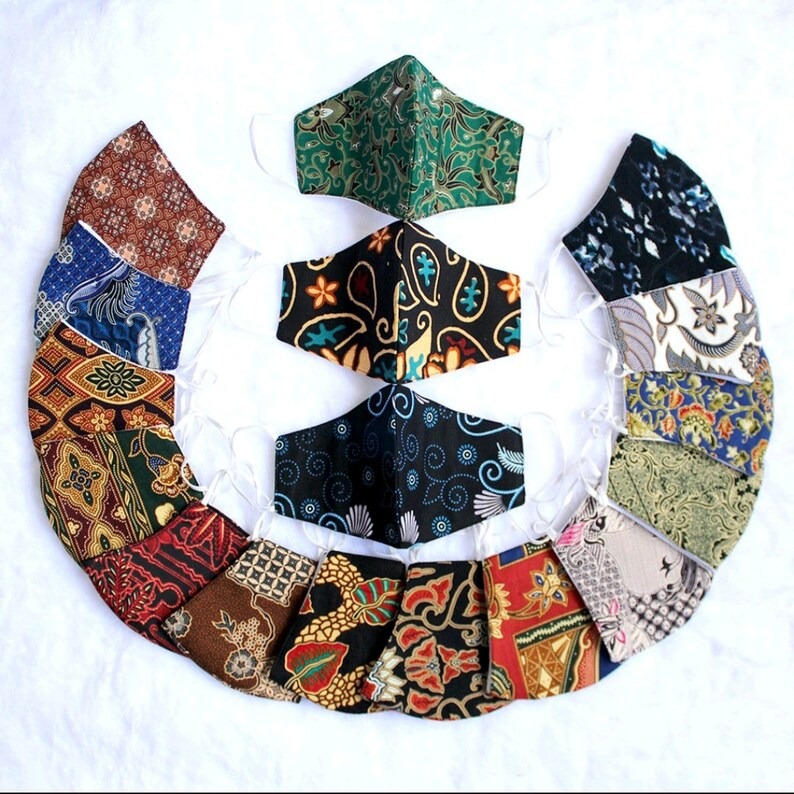 5 pieces of Indonesian Batik Face Mask from S.A.D.I.E.'S CRAFT