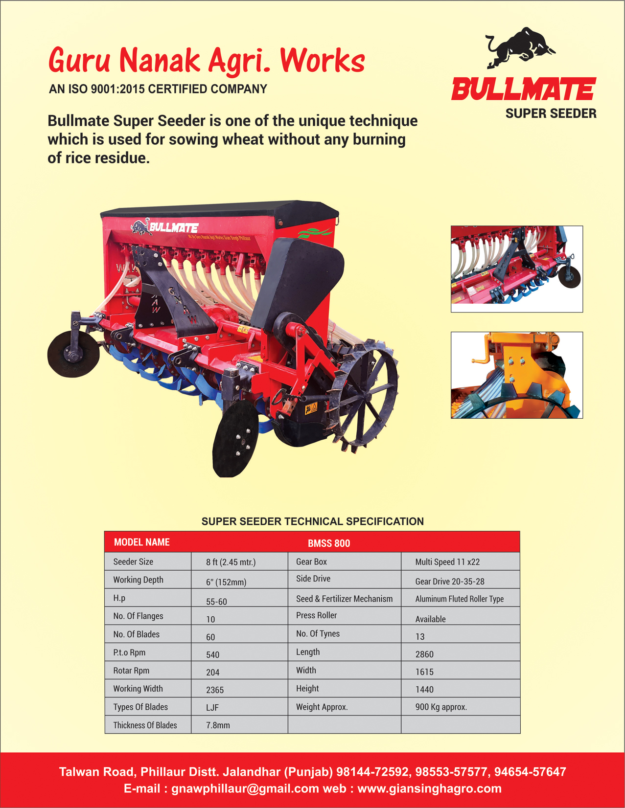 Bullmate Super Seeder from Guru Nanak Agri Works