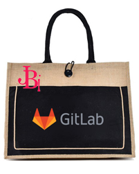 Black Cotton Pocket Jute Promotional Bags from H A Exports