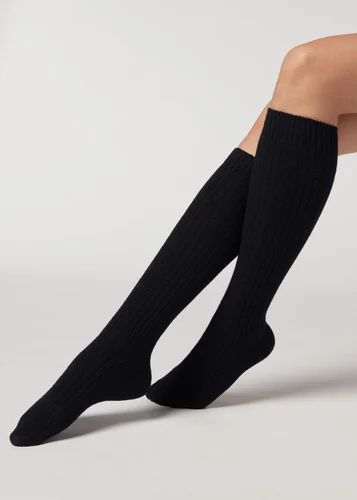 Unisex Knee Length Socks (Black ) from DeeZARO