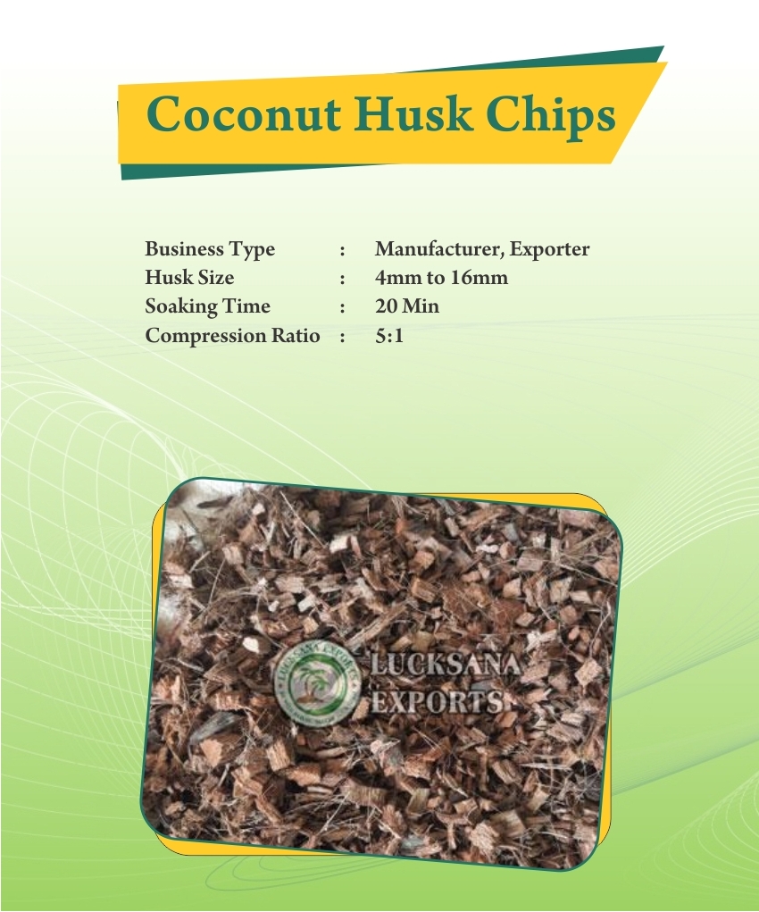 Coconut husk chips from Lucksana Exports