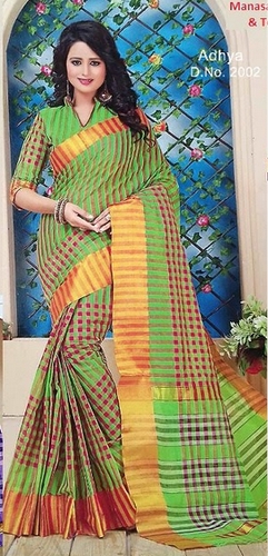 Light Green Printed Cotton Saree