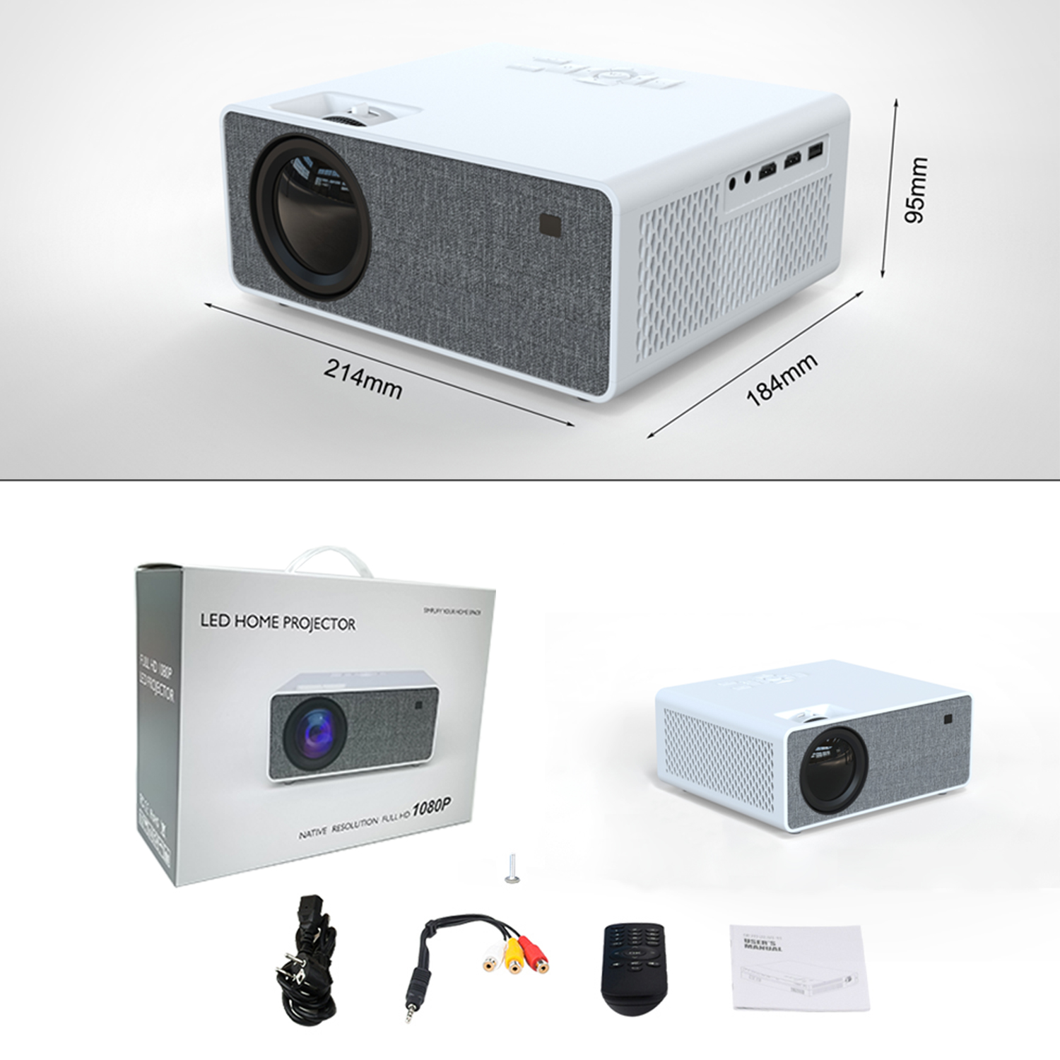 Amazon Hotsale lcd Projector Full HD 1080P Home Theater Projector High Brightness Cost-effective from Shenzhen Divcre Technology Co., Ltd.