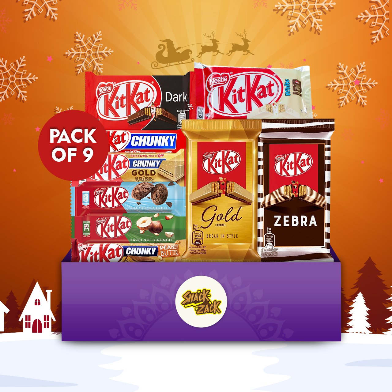 SnackZack Imported Chocolates Pack All KitKat Christmas Combo Pack from SnackZack