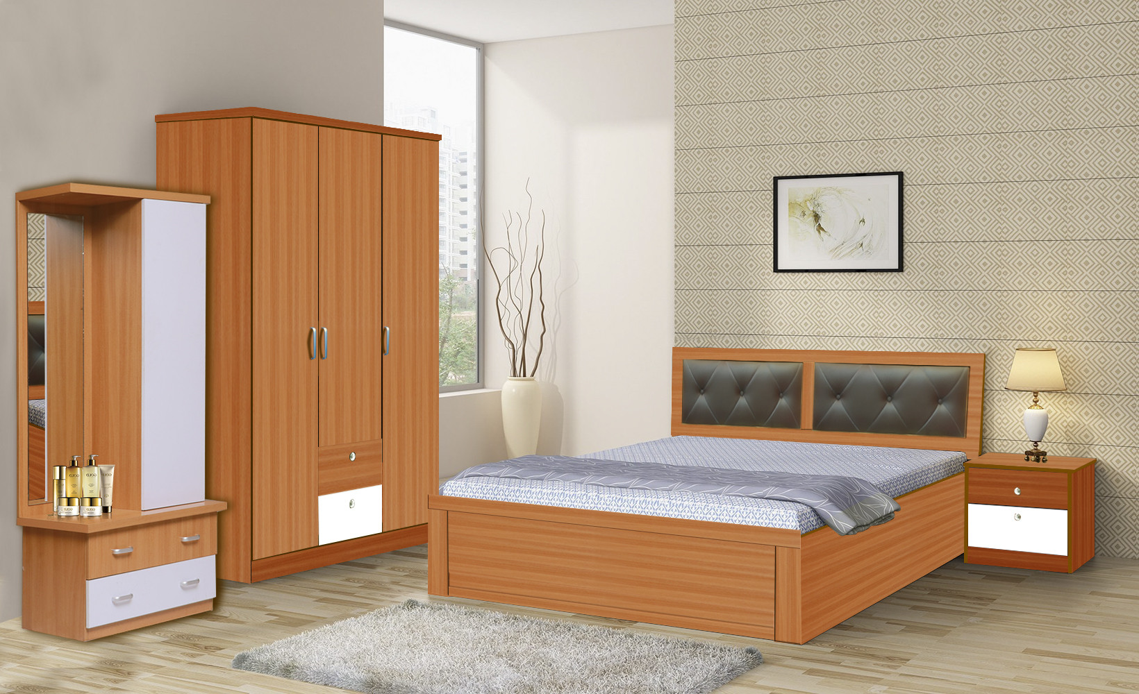 Portar Bedroom Set With Manual Storage from POJ Furniture
