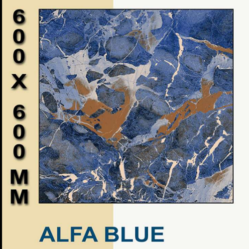 High Glossy Finish Alfa Blue Vitrified Tiles from Lenora vitrified