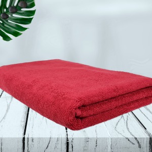 Rekhas 100% Cotton Bath Towel | 750 GSM | Red Colour from Rekhas House of Cotton Private Limited