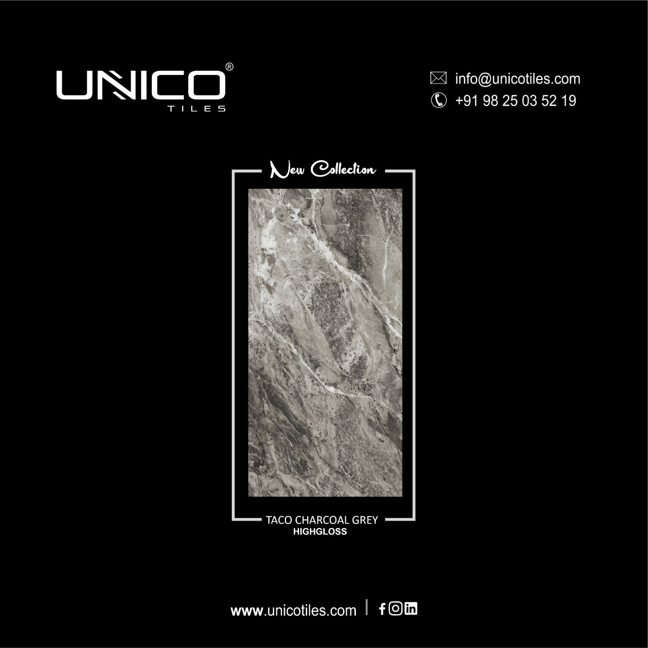 Taco Charcoal Grey from Unico Tiles Pvt Ltd