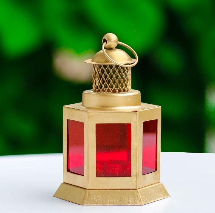 Metal Mini Glass Lantern from N.A. International