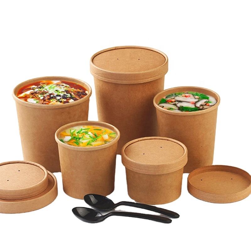 Kraft Soup Tubs with paper lids