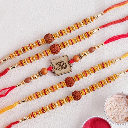 Divine Rakhi Set of 5 from Send Rakhi worldwide