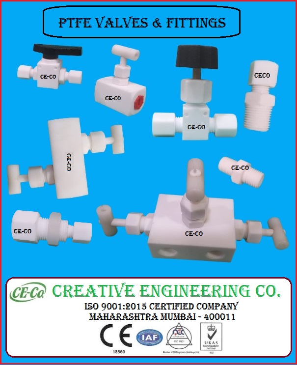 PTFE VALVES AND FITTINGS  from CREATIVE ENGINEERING CO.