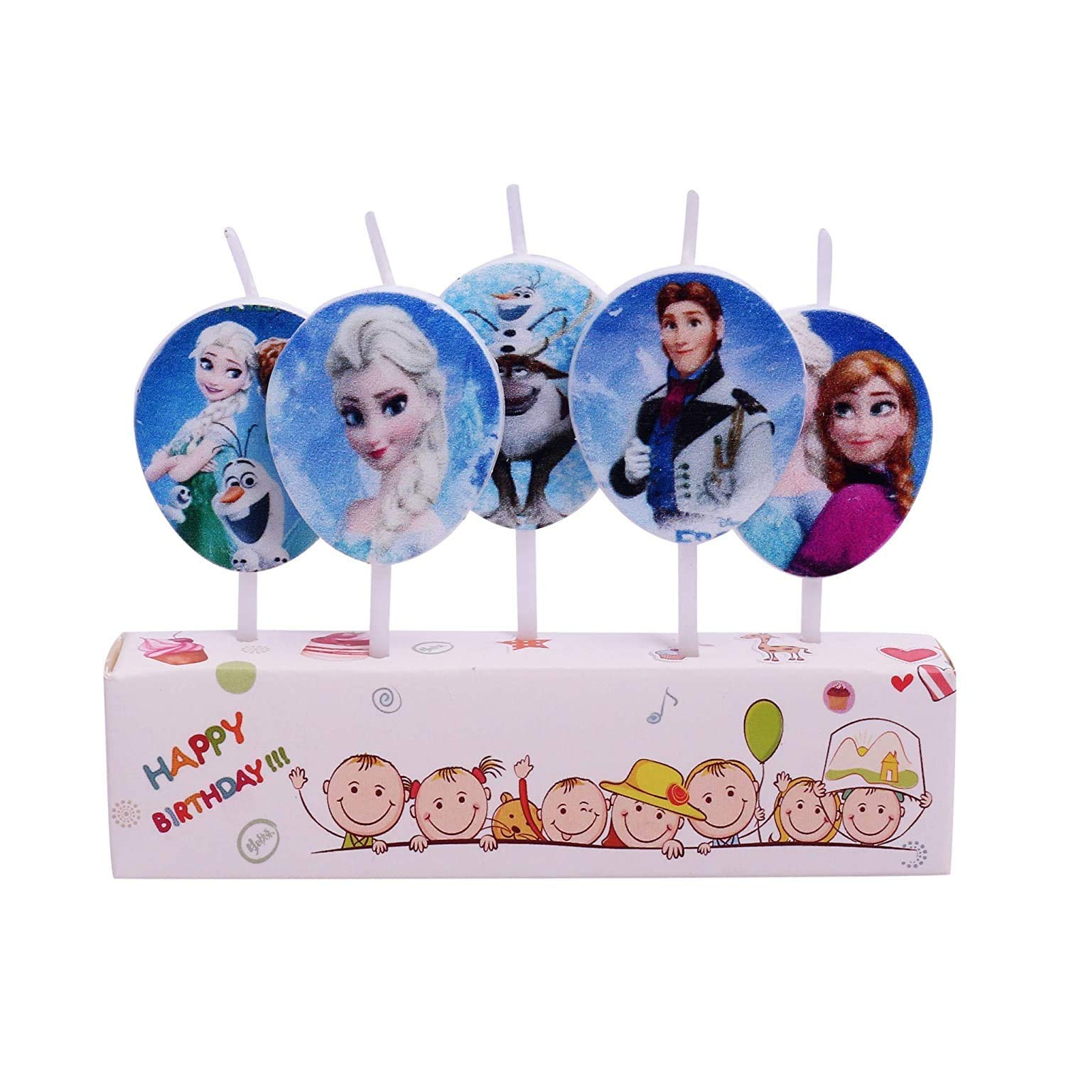 Cute Frozen Candle For Birthday Theme Happy Birthday Candles for Cake Candle (Pack of 5) From KriShiv Decorations from KriShiv Decorations