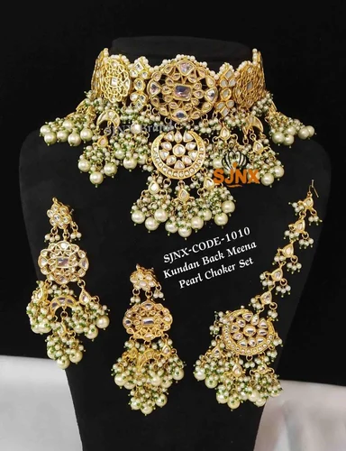 Gold Plated Choker Necklace Set from Satyam Jewellery Nx