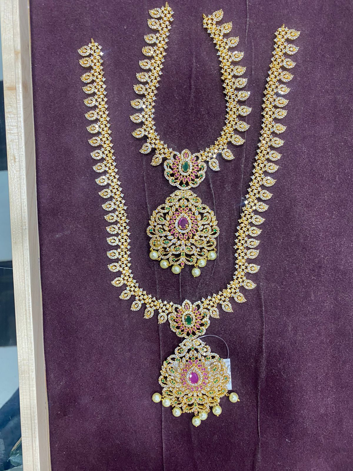 cz necklace combo from vasundhara