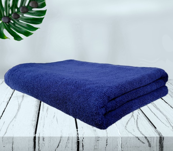 Rekhas 100% Cotton Bath Towel | 750 GSM | Dark Blue Colour from Rekhas House of Cotton Private Limited