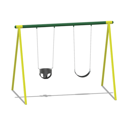 2 Seater Swing A (1 Belt 1 Toddler) from Thai Play Equipment