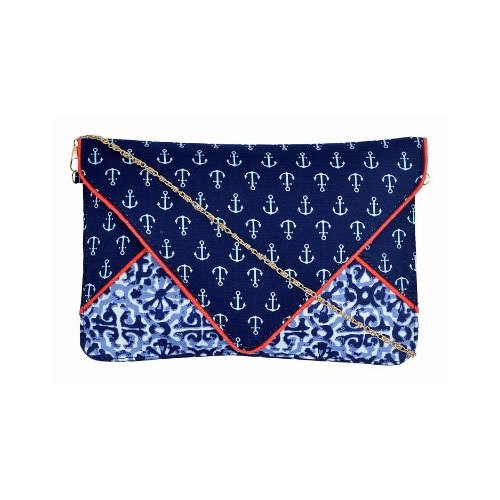 Azzra Blue Sling Cum Clutch Bag from Azzra World