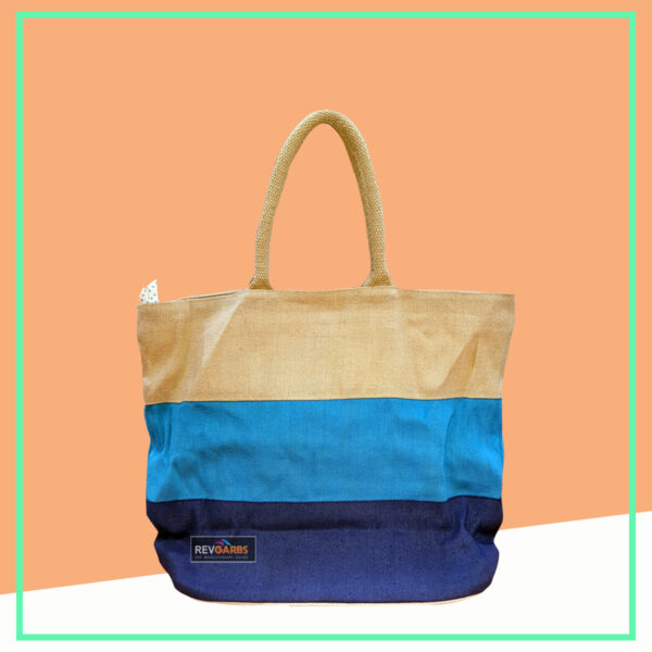 Multicoloured Jute bag with inner cotton lining from Revgarbs