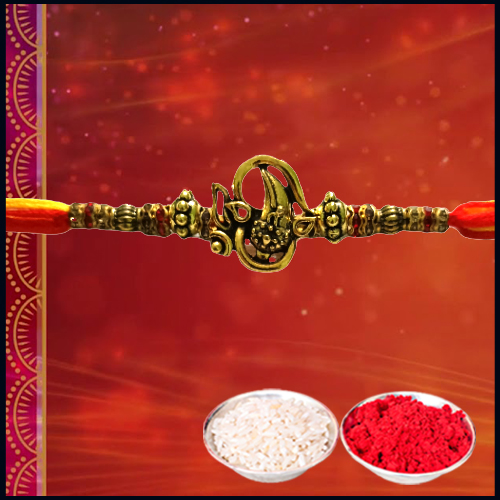 Premium Ganesh Rakhi with Desinger Beads from Rakhi Store