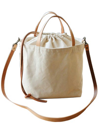 Jute Drawstring Bags with leather handle from H A Exports
