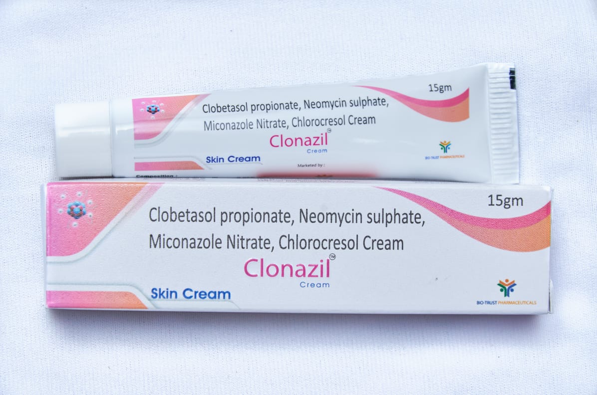 Clonazil || Clobetasol Propionate , Neomycin Sulphate , Miconazole Nitrate , Chlorocresol Cream 15 gm from Bio Trust Pharmaceuticals