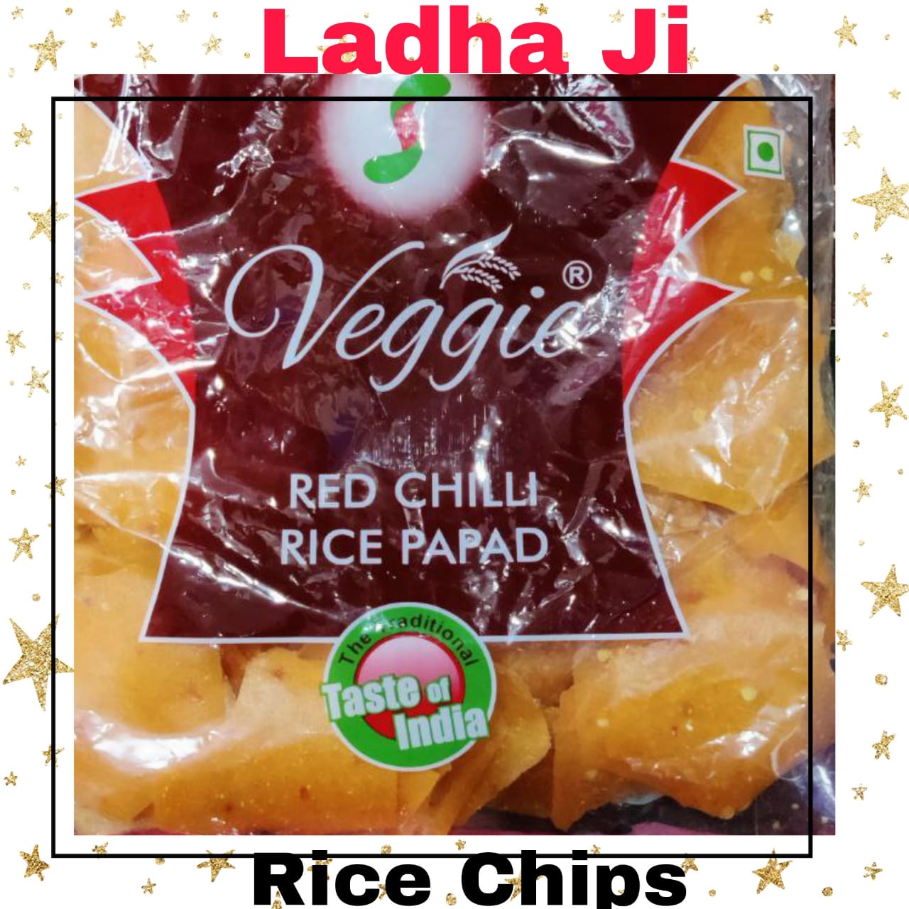 Ladhaji Veggie Red Chilli Rice Papad from Sumit Agencies 