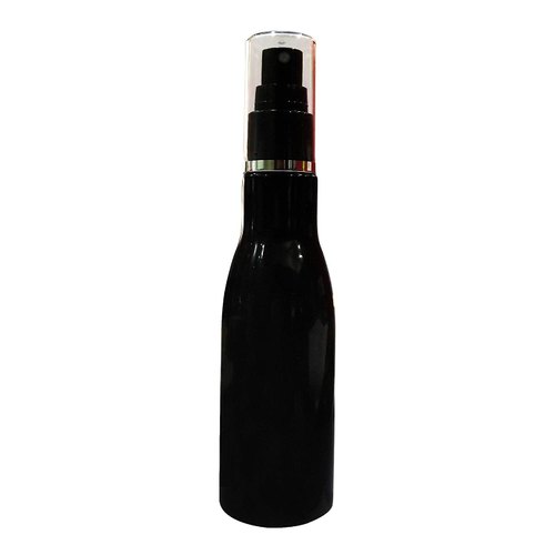 Black Color Cosmetic PET Bottle with Beautiful Cap & Pump from Zenvista Meditech Pvt. Ltd.