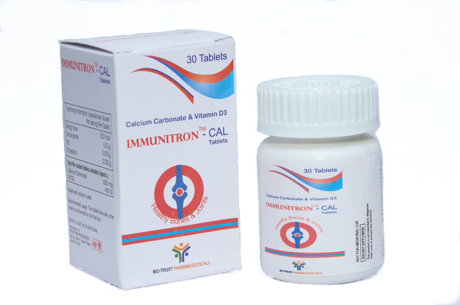 IMMUNITRON CAL || Calcium Carbonate 1250mg, Vit D3 400 iu