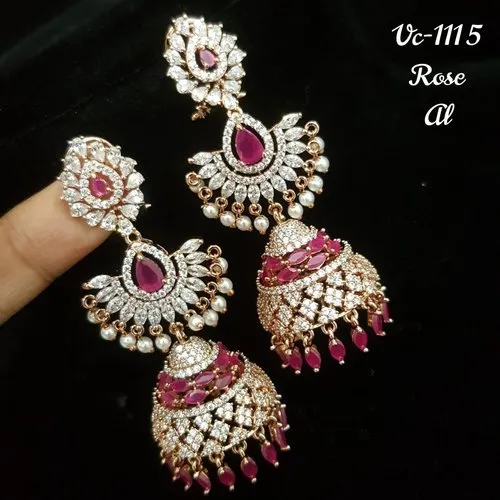Giving you a New Style / American Diamond Jumki from Vivah Creation