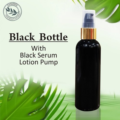 Black Bottle With Black Serum Lotion Pump from Zenvista Meditech Pvt. Ltd.