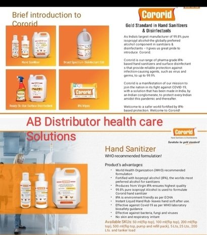 Alcohol Based Sanitizer Cororoid from ABaviskar Distributors