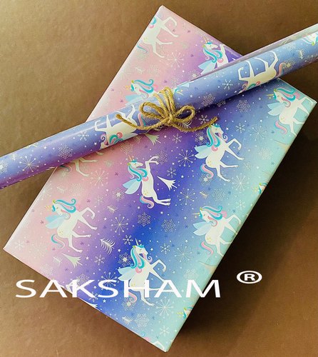 Unicorn Themed Gift Wrapping Paper Sheet from Saksham Print and pack 