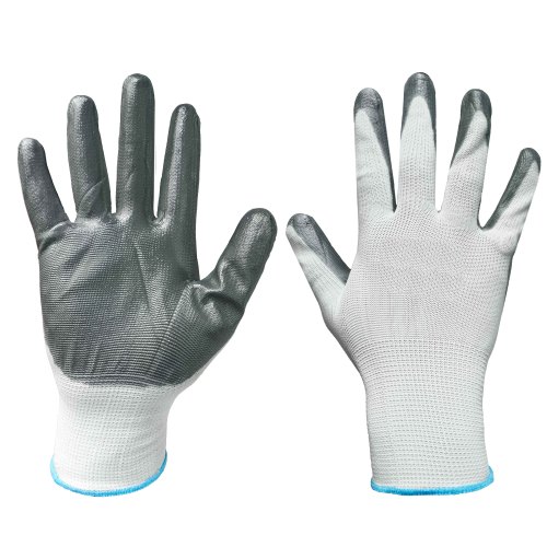 White Grey Nitrile Coated Gloves from Badshah Safety Services