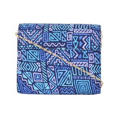 Azzra Daily Use Blue Ethnic Designs Women Print Clutch from Azzra World