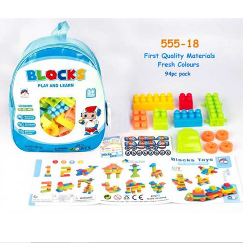 First Quality Materials Fresh Colours 94pc Pack Blocks Play & Learn from Libra Bazaar