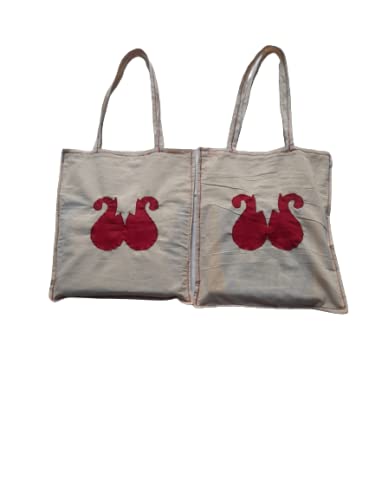 White Cotton Tote Bag from Ipsha Handicraft Store