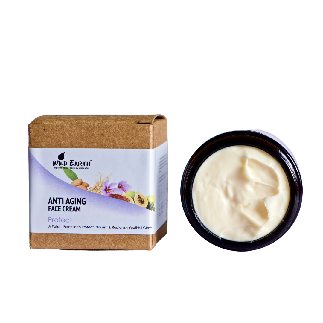 Wild Earth Anti Aging Face Cream_50 gms |Handcrafted Anti Aging Face Cream |Cruelty Free |Retinol Free |Natural |Ayurvedic Formulation |Free of Harmful Chemicals| from PRN LIFESTYLES PVT LTD