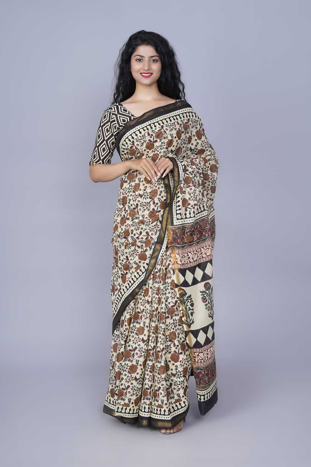 Cotton Printed Saree Low Price || Cotton Chunri Print Saree from FabricKart