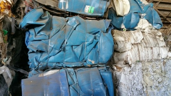 HDPE blue drum scrap