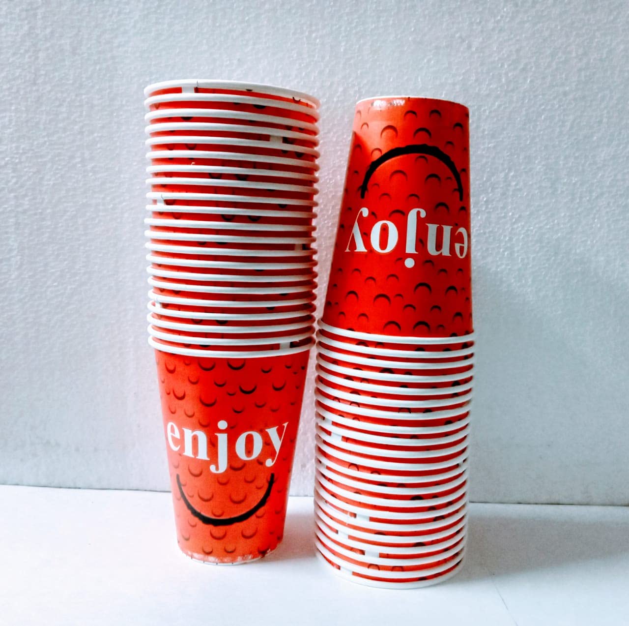 300 ml Disposable Paper Cups/Glass for Water, Soft Drink Home Office and Party Regular use (100 Glasses) From KriShiv Decorations